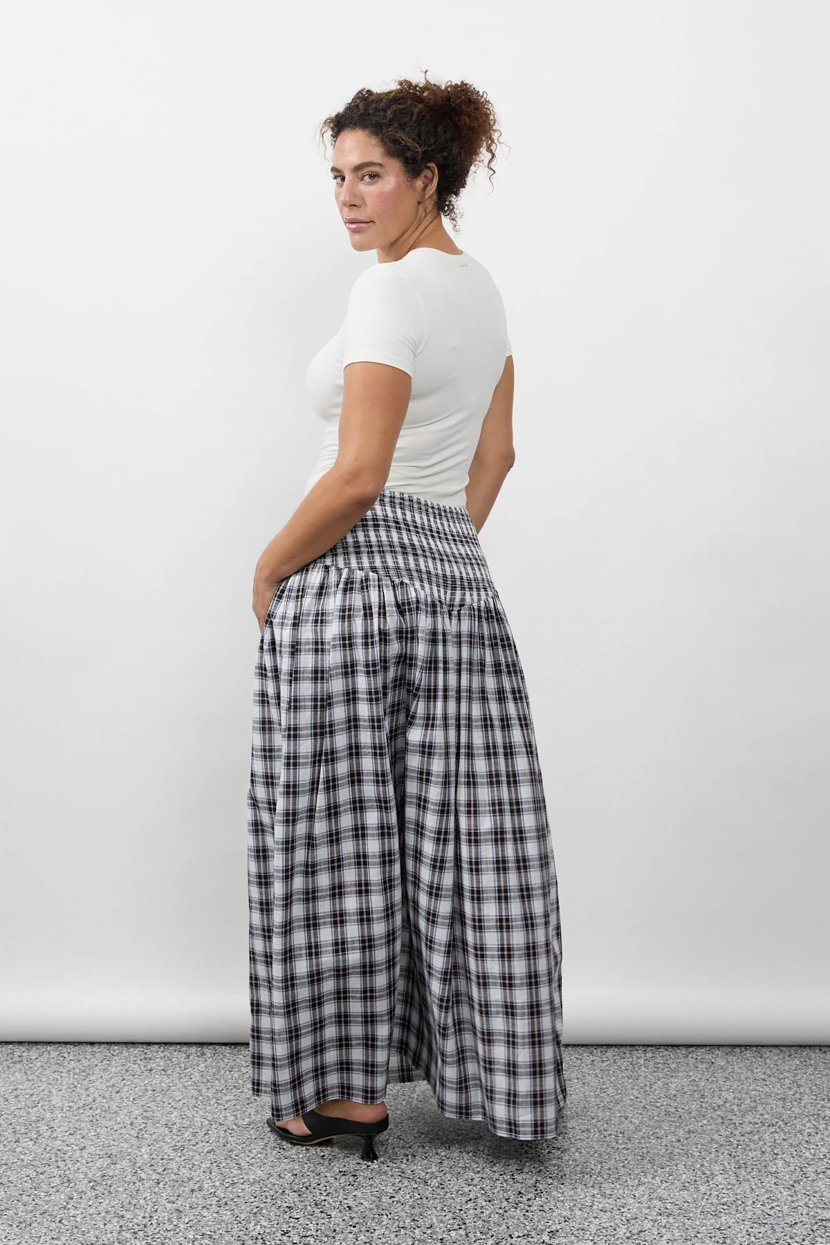 Liquorice Plaid Ruched Skirt [final sale] - Image 11