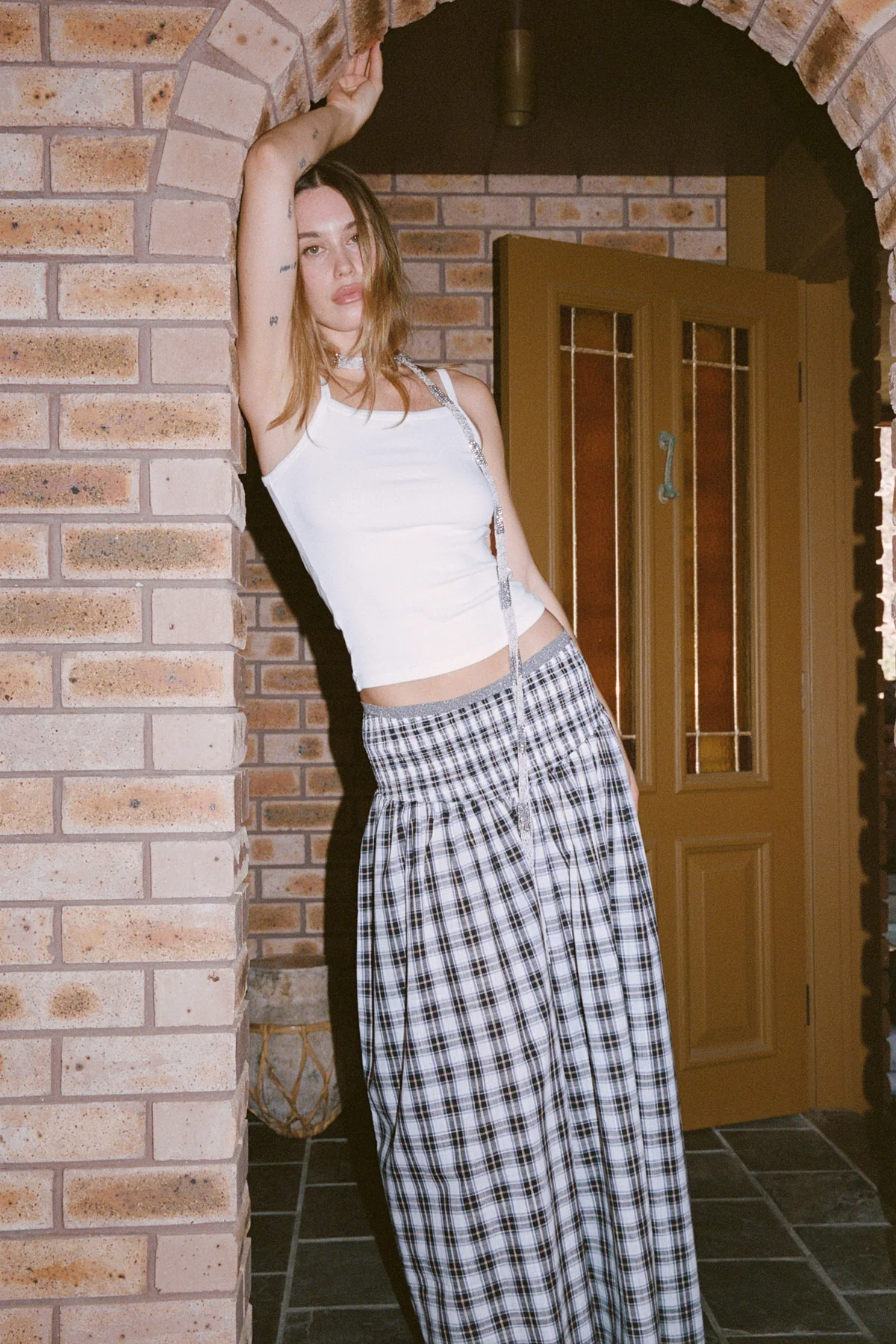 Liquorice Plaid Ruched Skirt [final sale] - Image 6