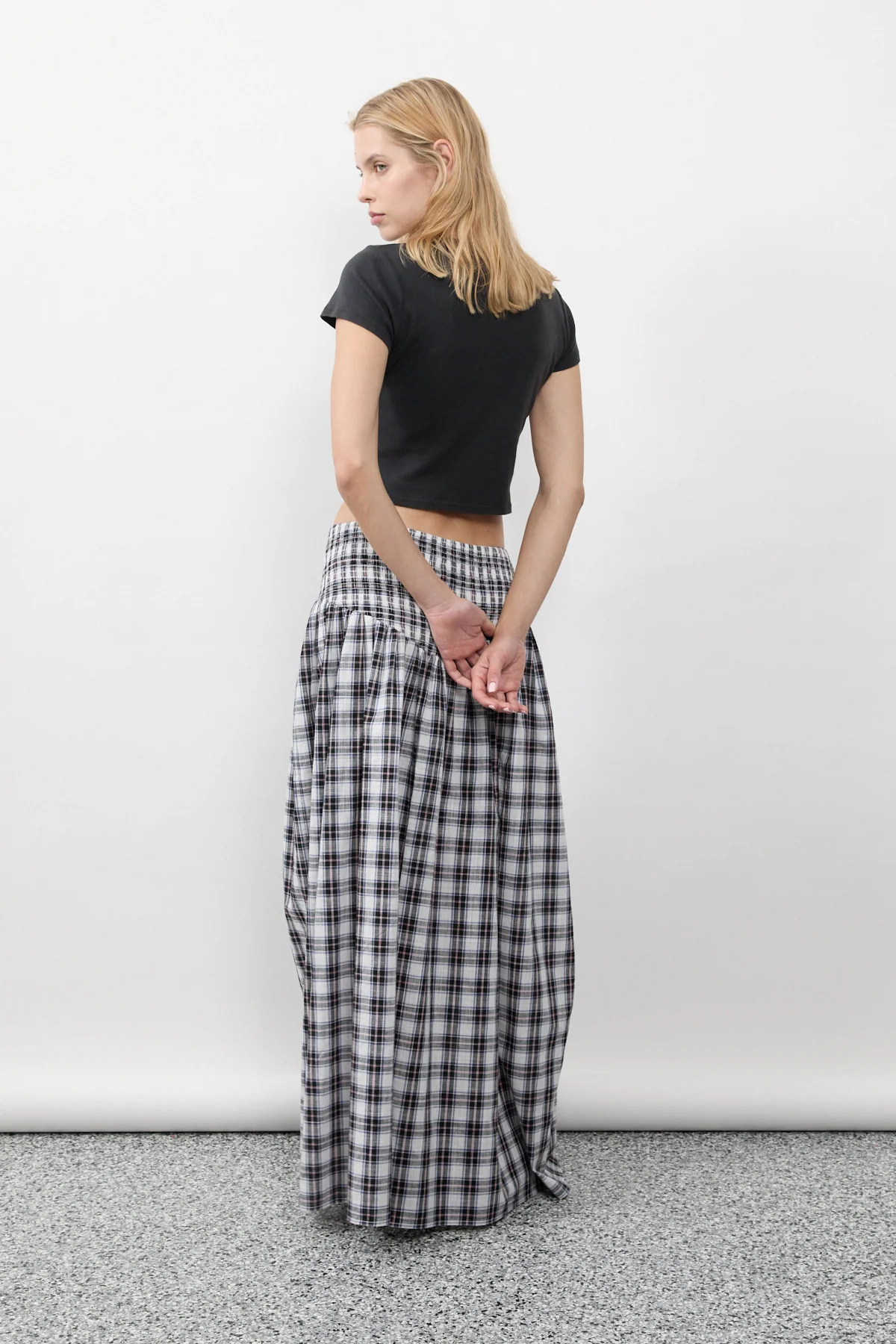 Liquorice Plaid Ruched Skirt [final sale] - Image 7