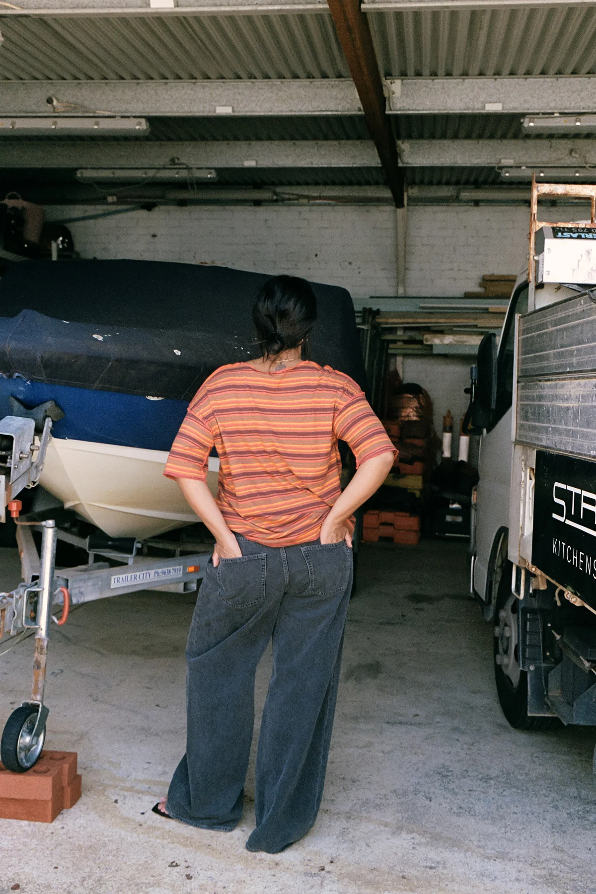 Marigold Stripe Hemp Tee [final sale] - Image 3