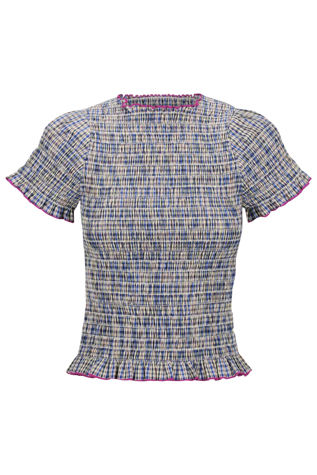 Marine Plaid Ruched Tee - Image 13