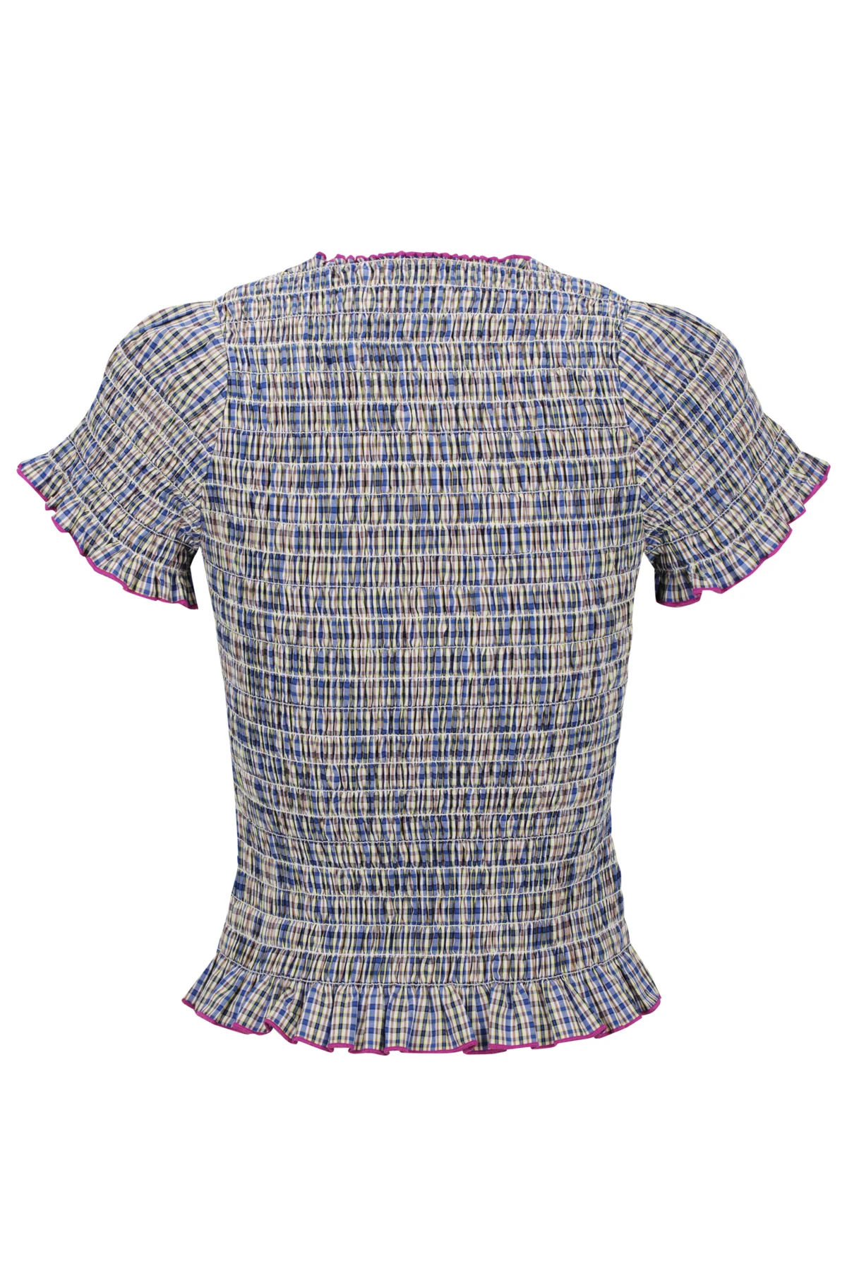 Marine Plaid Ruched Tee - Image 14