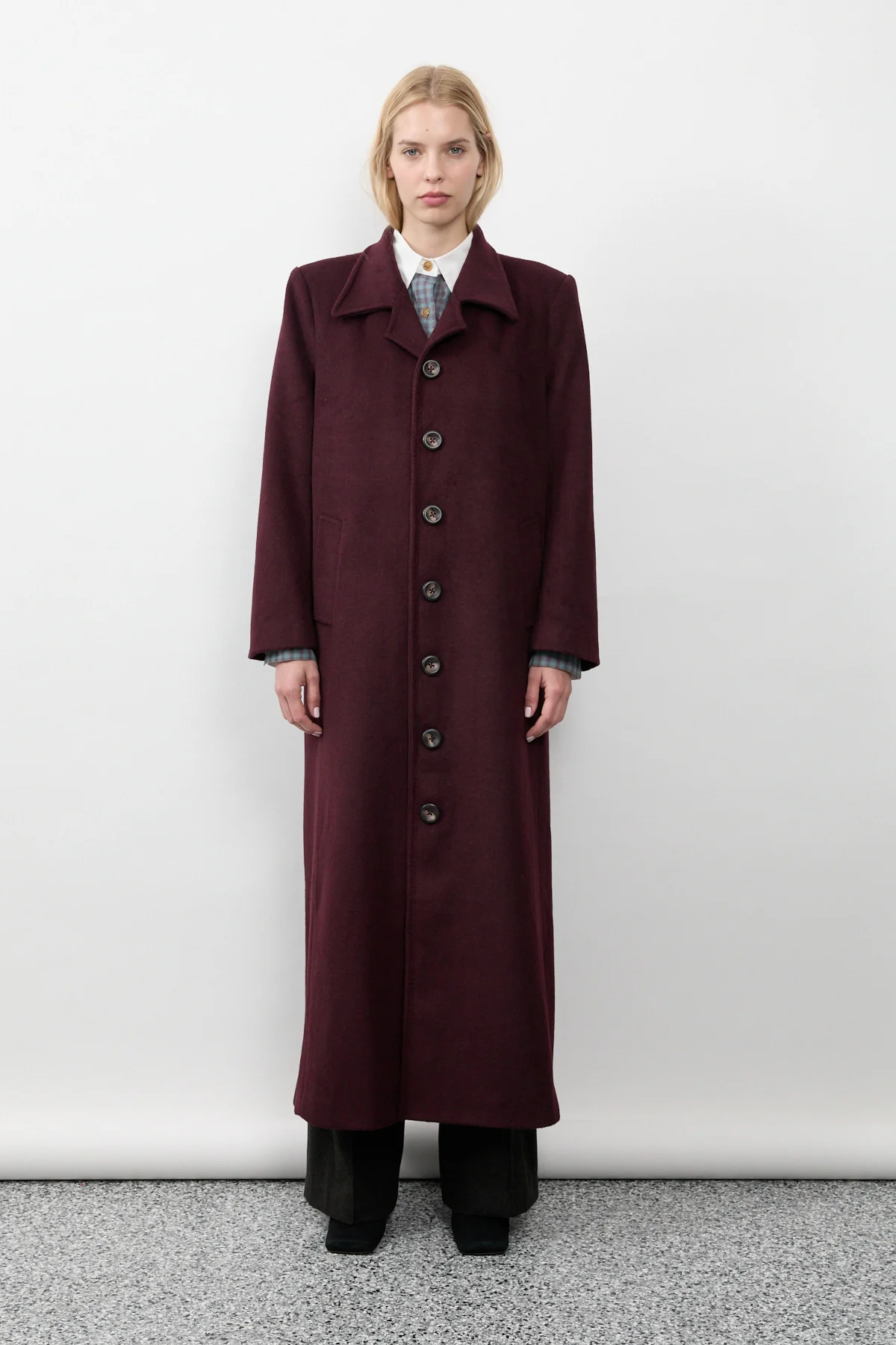Merlot Long Wool Coat [final sale] - Image 13