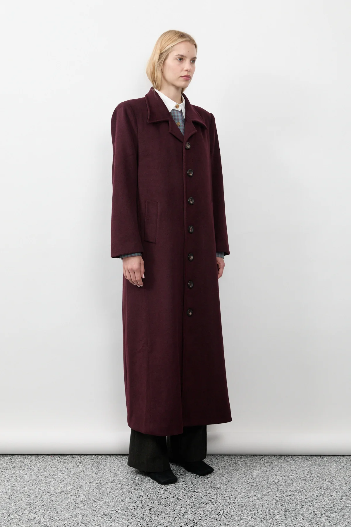 Merlot Long Wool Coat [final sale] - Image 14