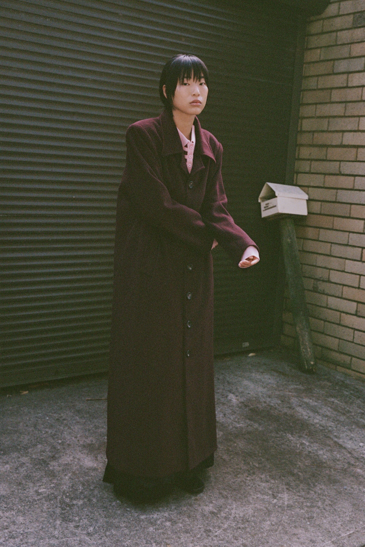 Merlot Long Wool Coat [final sale] - Image 3