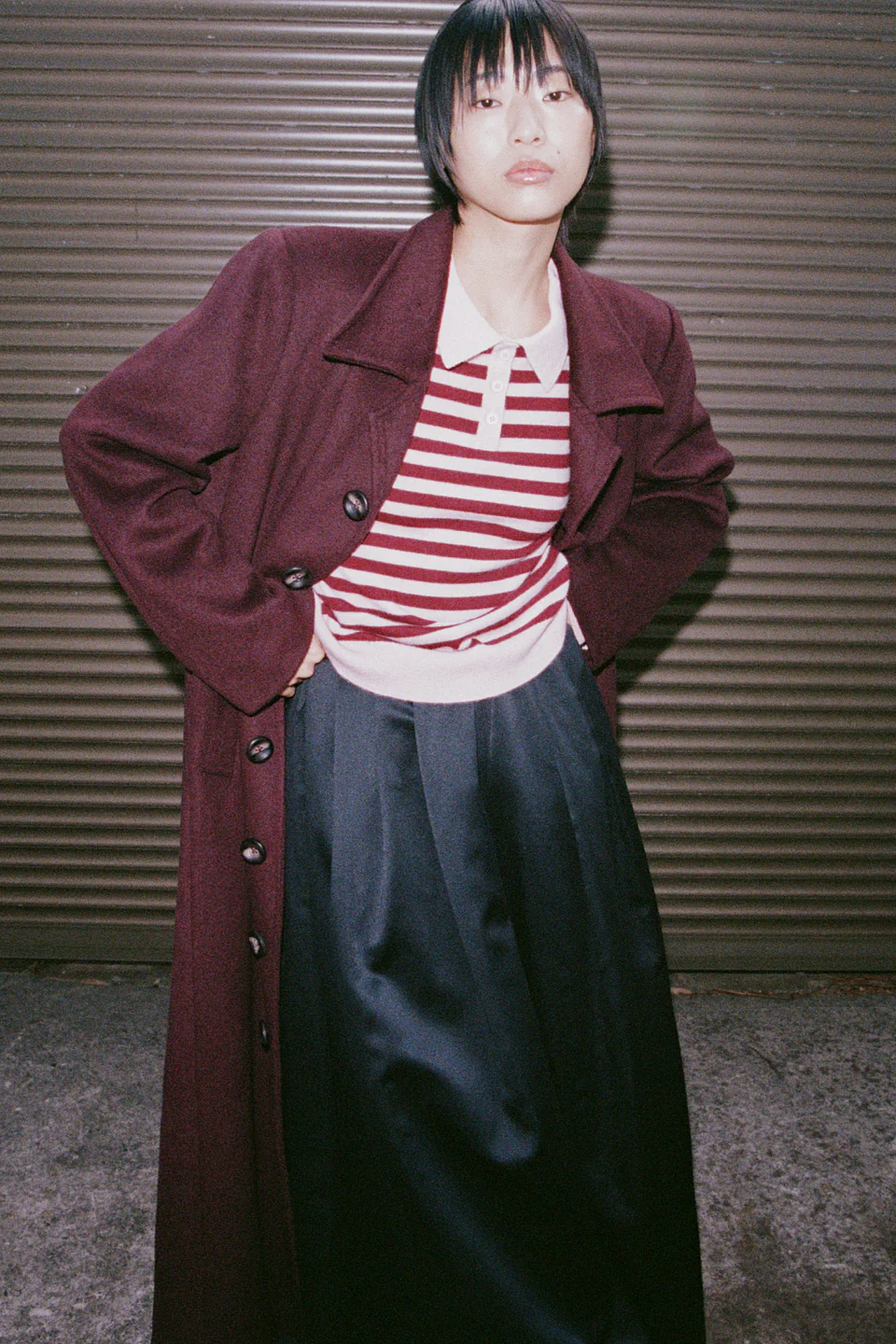 Merlot Long Wool Coat [final sale] - Image 5