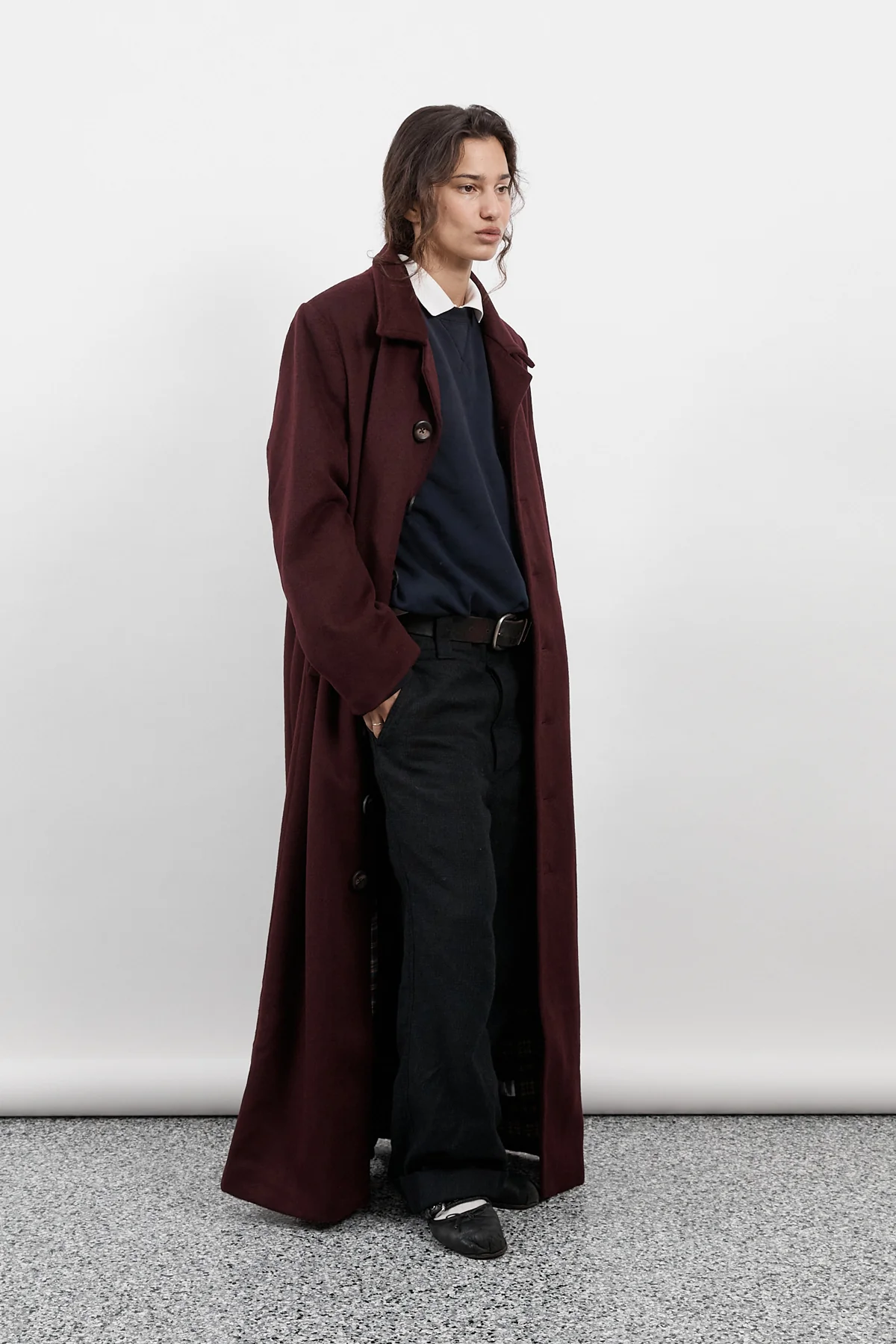 Merlot Long Wool Coat [final sale] - Image 9