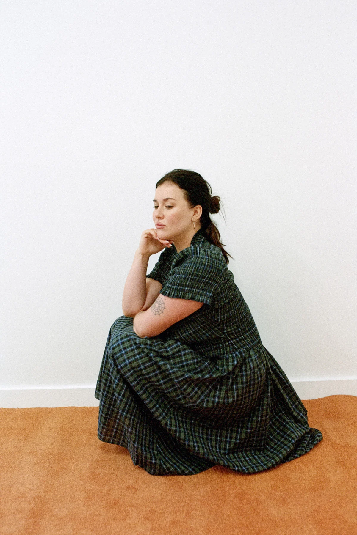 Navy Plaid Button Marta Dress - Image 10