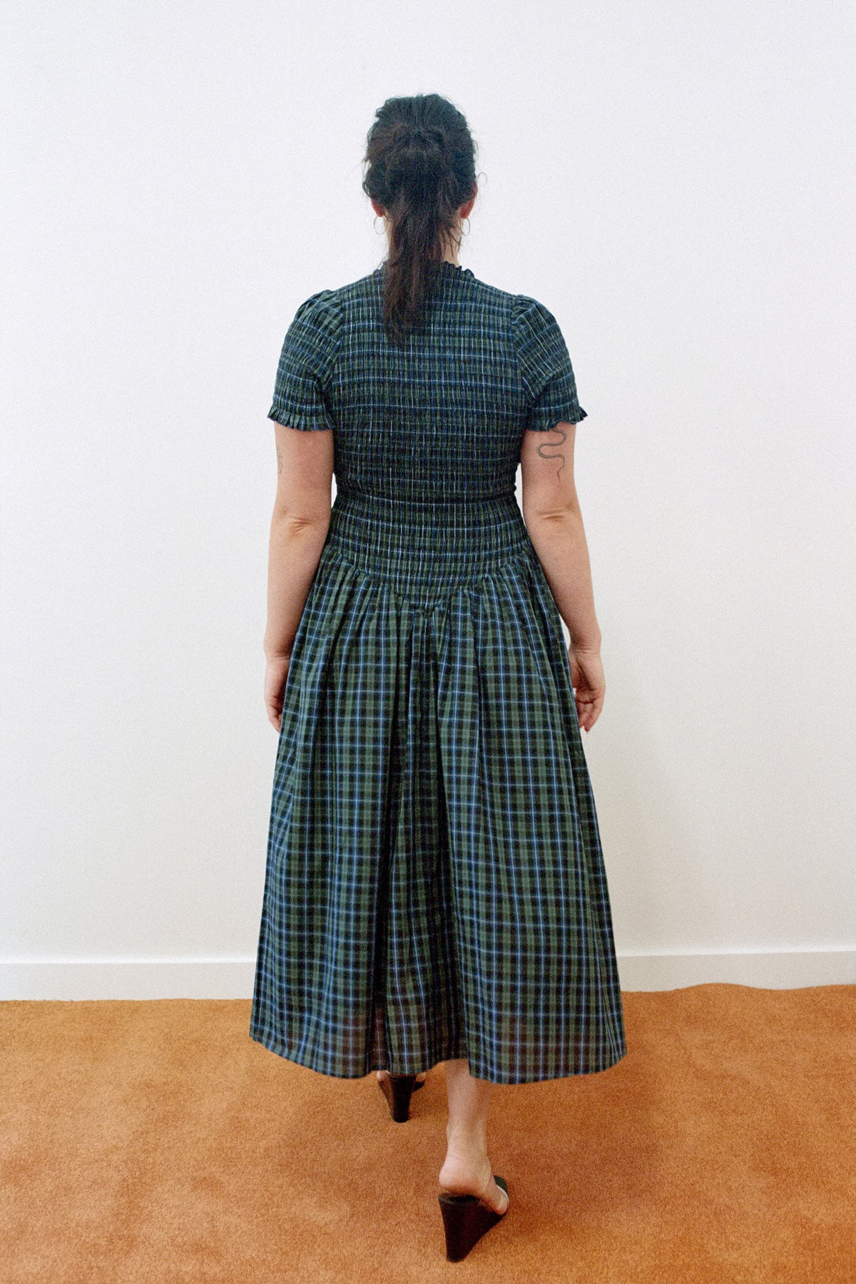Navy Plaid Button Marta Dress - Image 9