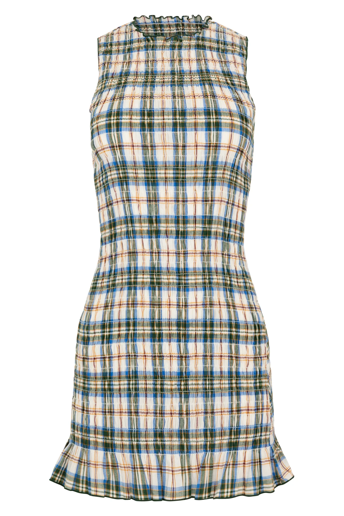 Olive Ruched Cotton Dress [final sale] - Image 4