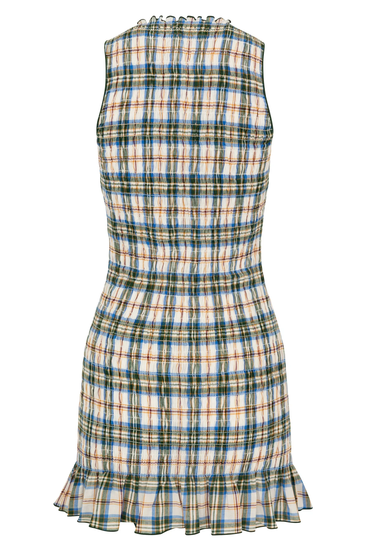 Olive Ruched Cotton Dress [final sale] - Image 5