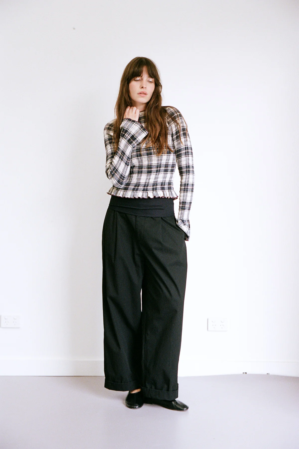Salt Plaid Ruched Longsleeve - Image 3