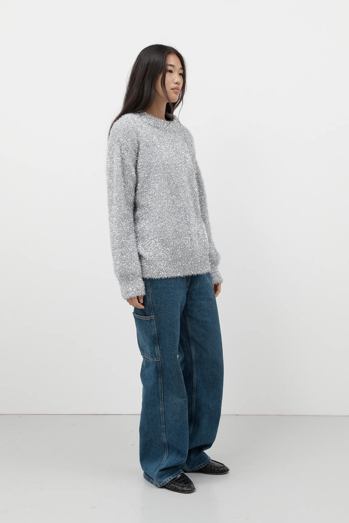 Silver Oversized Lurex Knit - Image 10