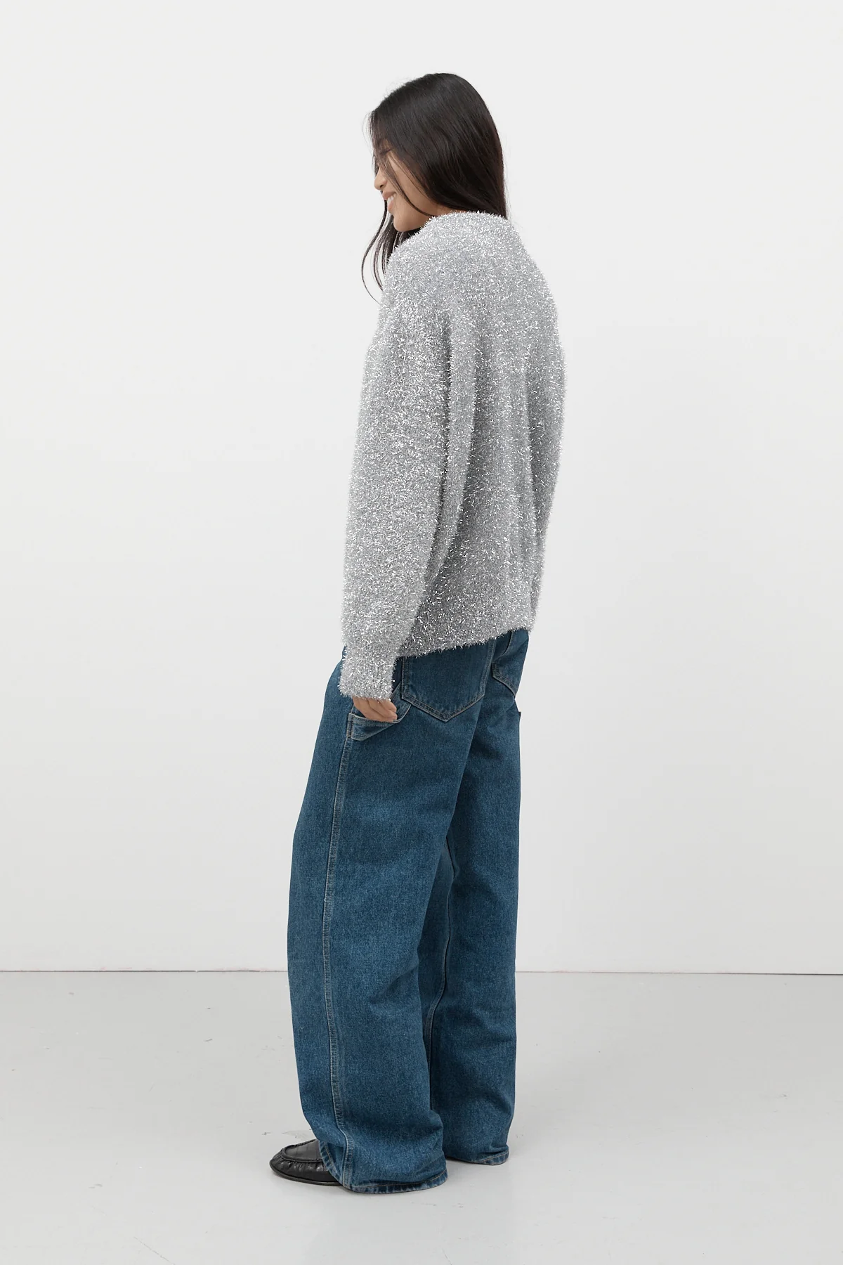 Silver Oversized Lurex Knit - Image 11