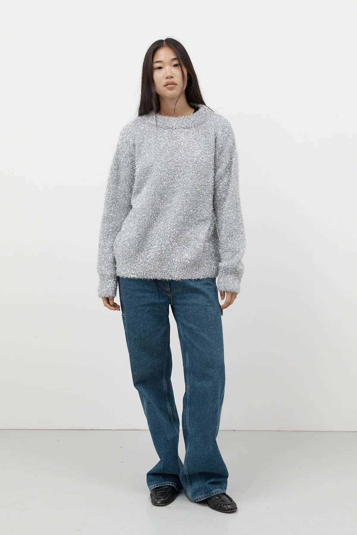 Silver Oversized Lurex Knit - Image 4