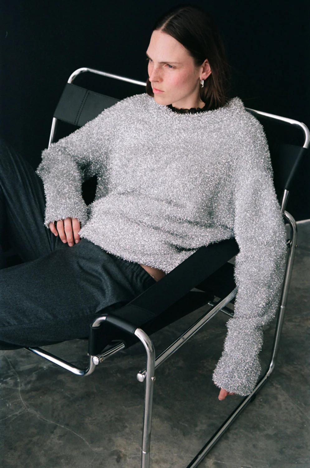 Silver Oversized Lurex Knit - Image 8