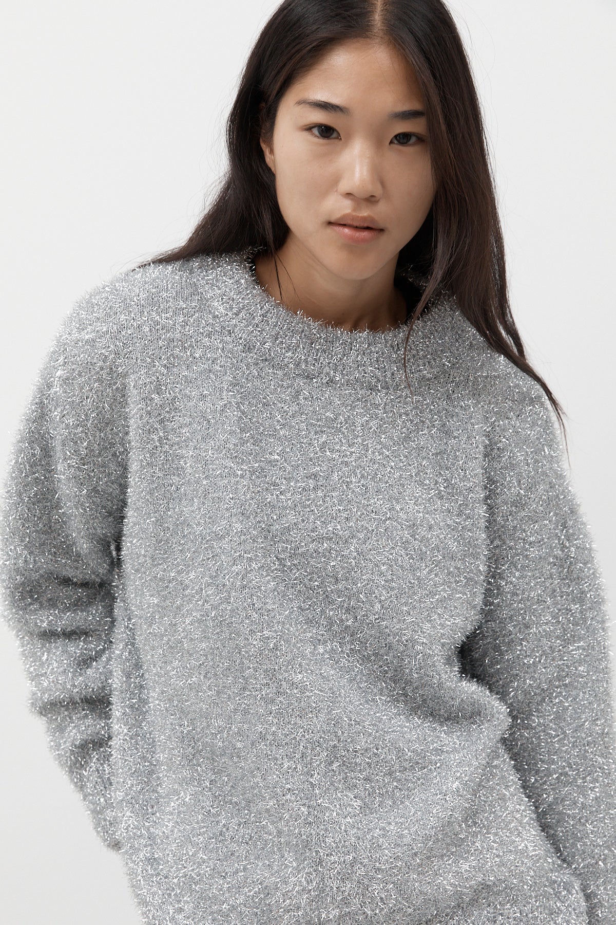 Silver Oversized Lurex Knit - Image 9