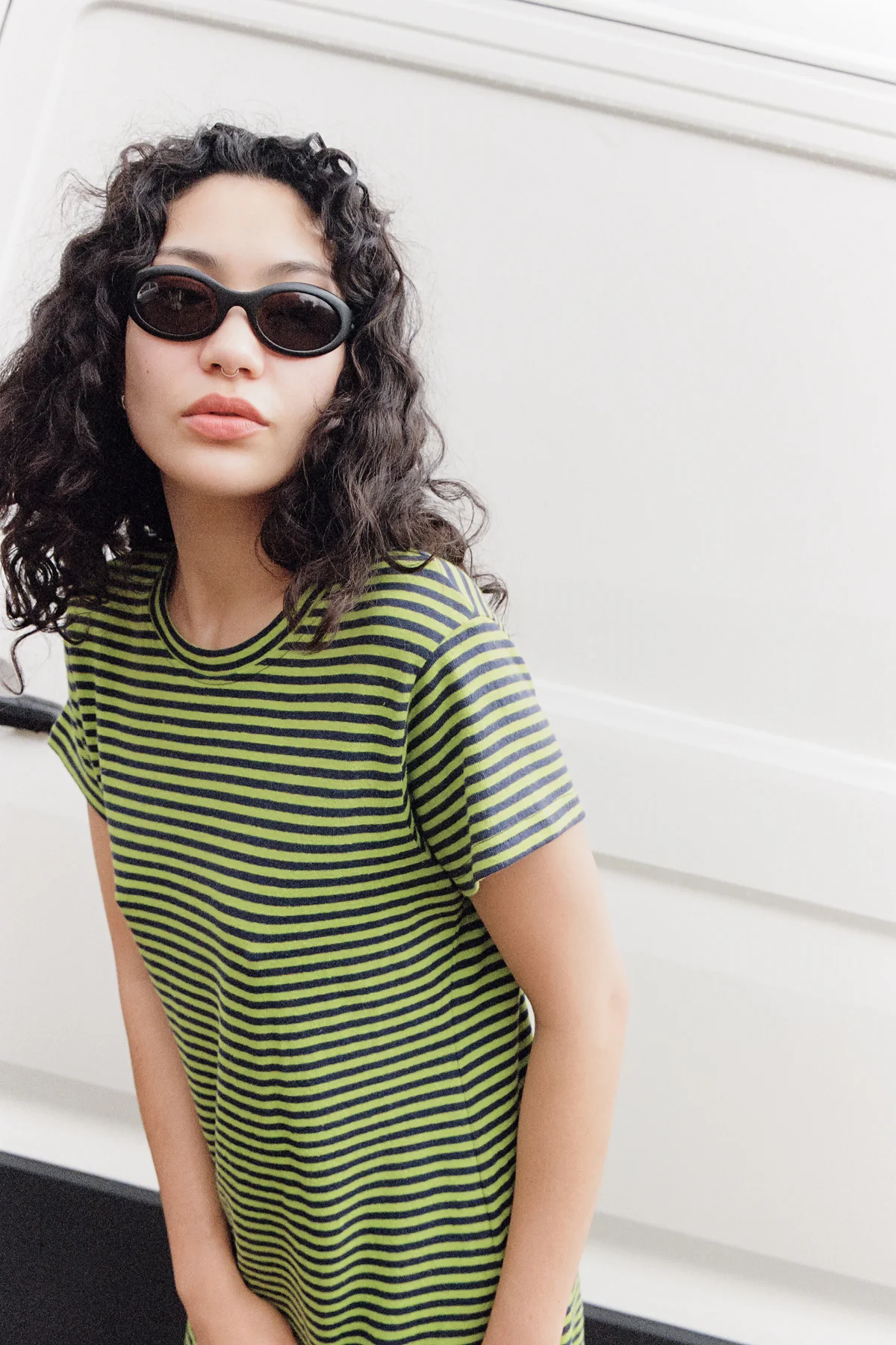 Slime Stripe Hemp Dress - Image 3