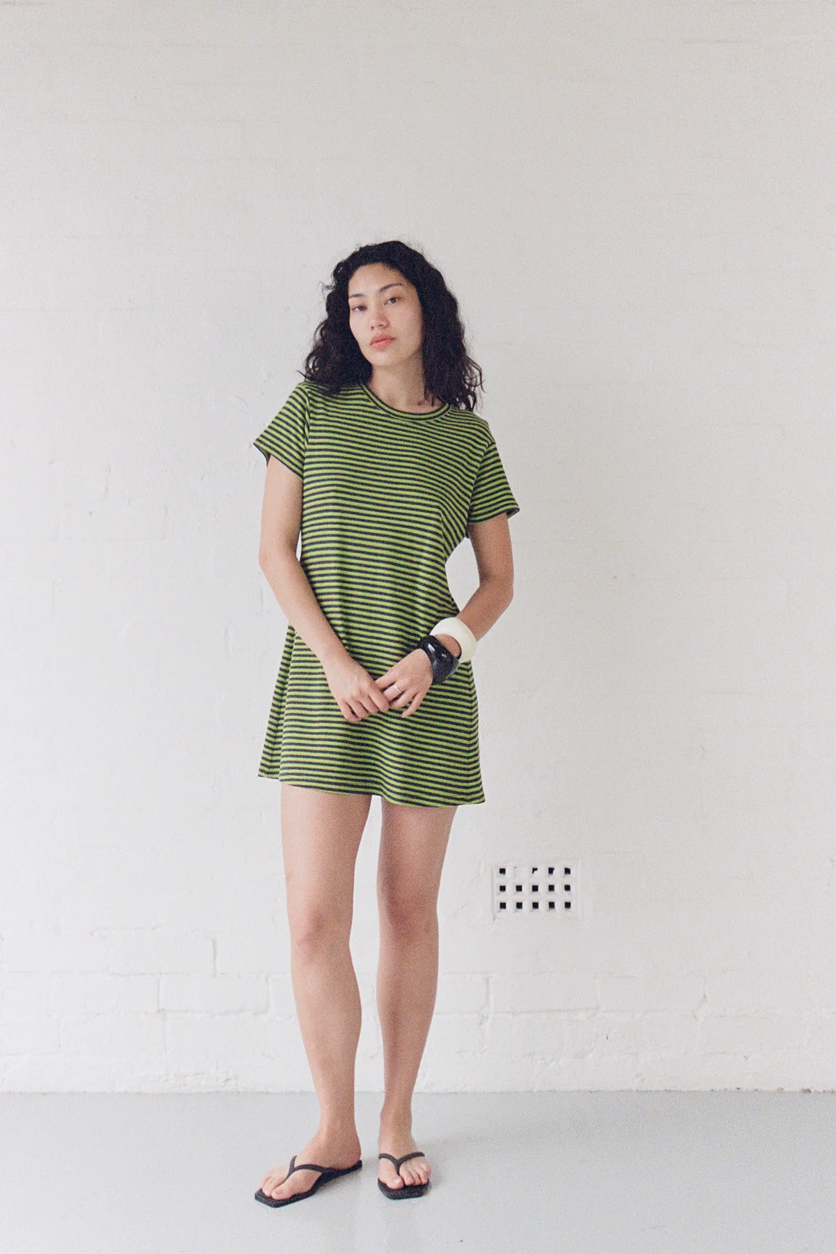 Slime Stripe Hemp Dress - Image 4