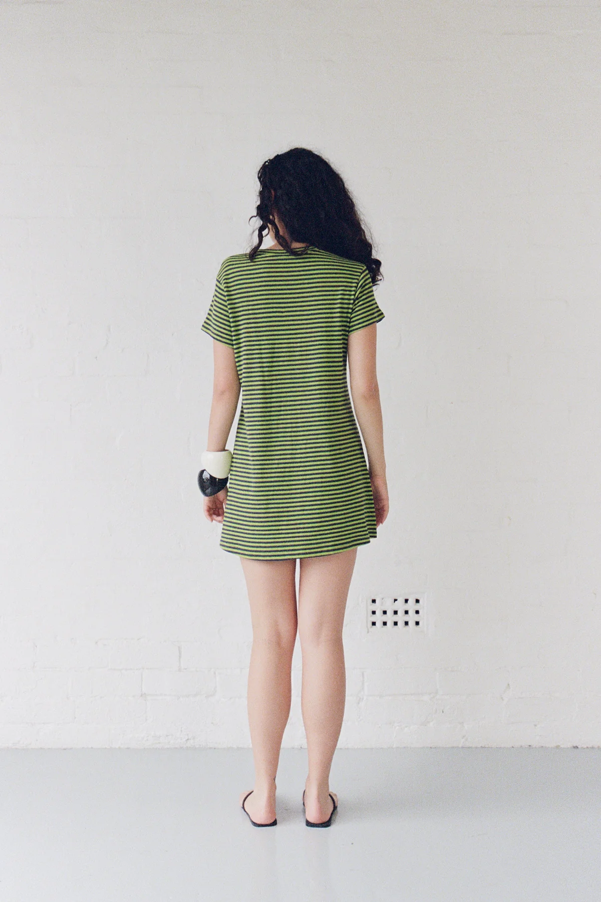 Slime Stripe Hemp Dress - Image 5