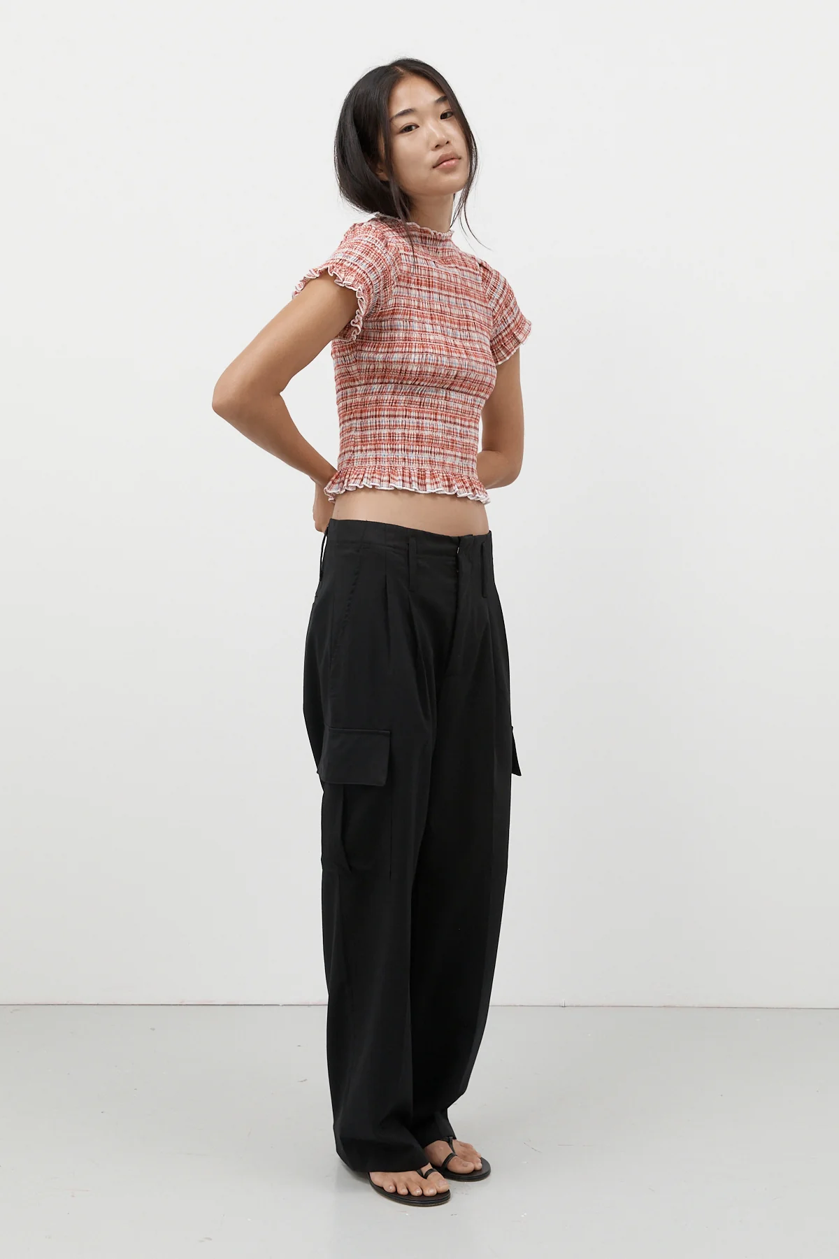 Strawberry Plaid Ruched Tee - Image 6