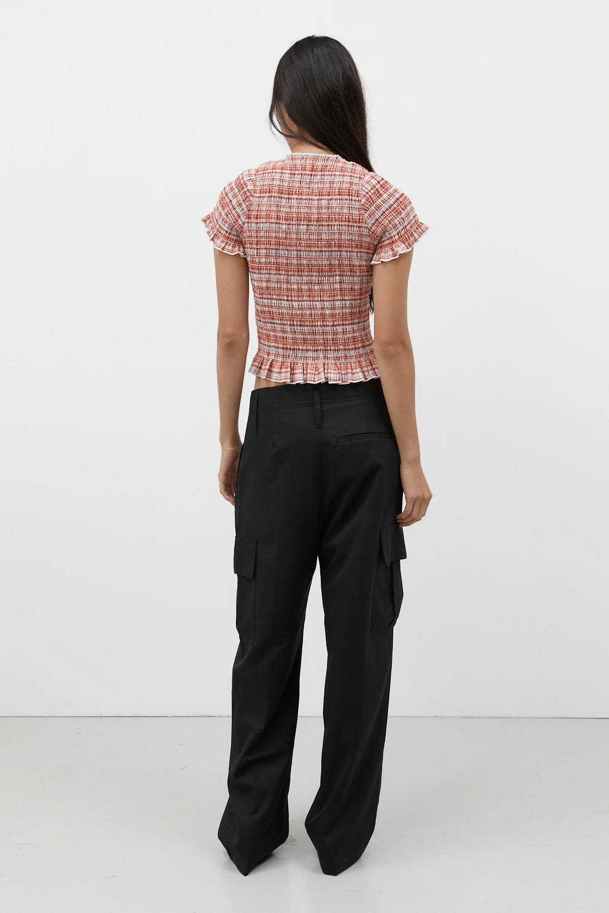 Strawberry Plaid Ruched Tee - Image 7