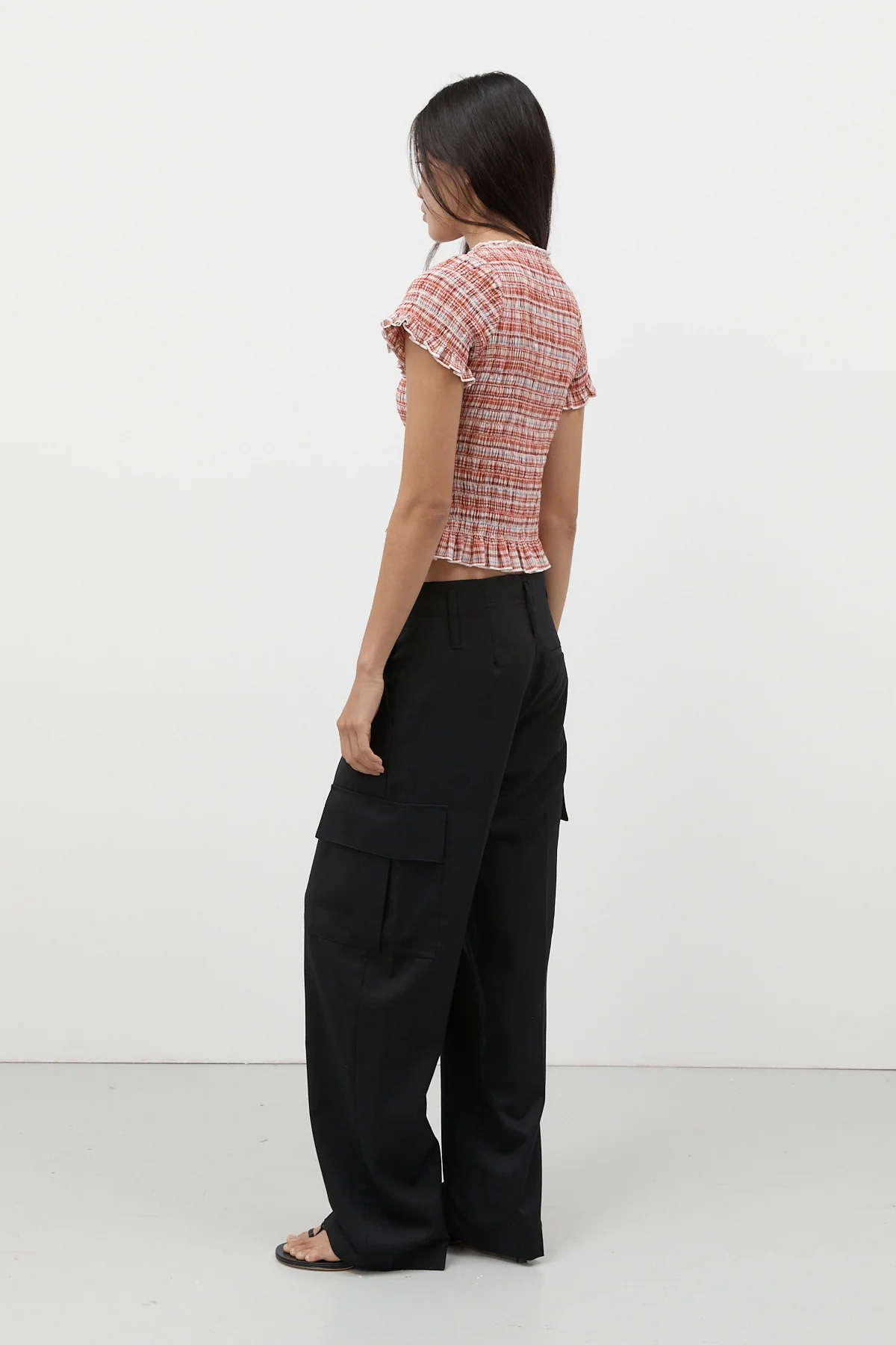 Strawberry Plaid Ruched Tee - Image 8