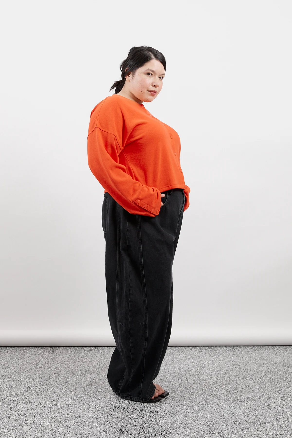 Tangerine Hemp Fleece Cardigan - Image 9
