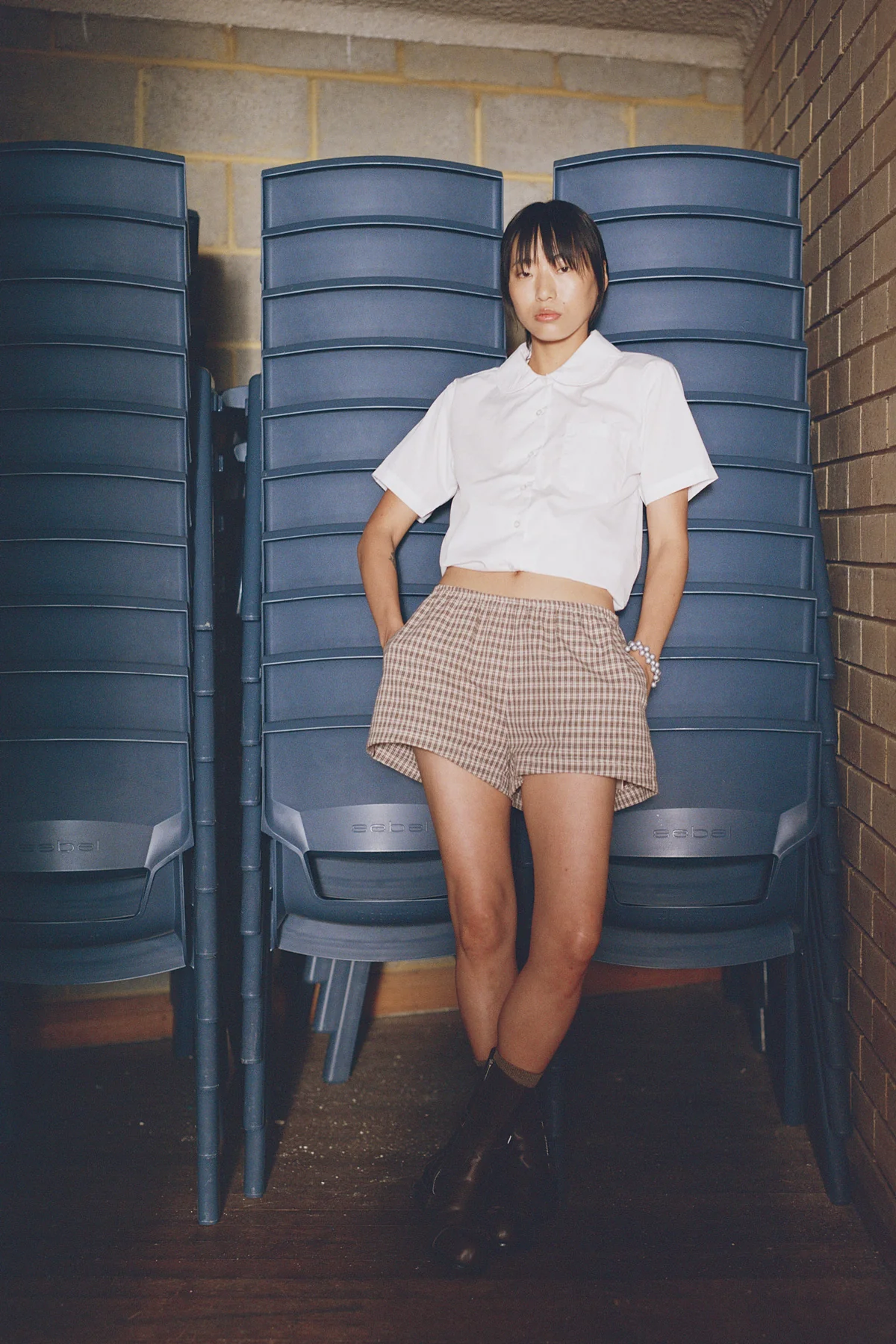 Toast Gingham Mini Shorts [final sale] - Image 2